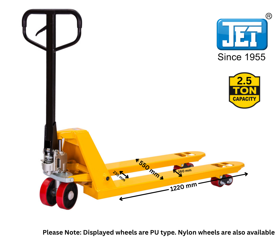 JET Hand Pallet Truck 2.5 Ton - Low Profile