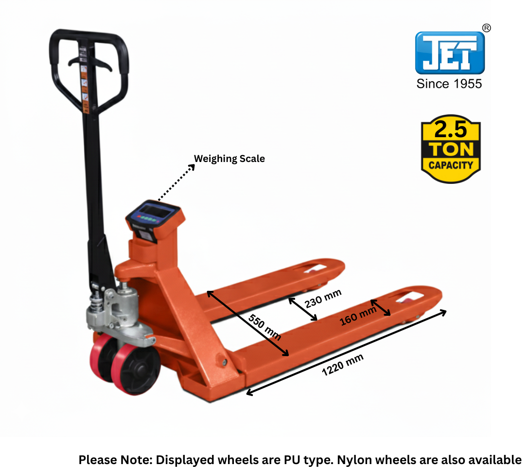 JET Hand Pallet Truck 3 Ton - with weighing Scale